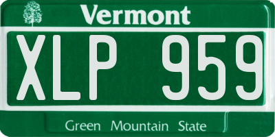 VT license plate XLP959
