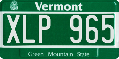 VT license plate XLP965
