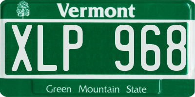 VT license plate XLP968