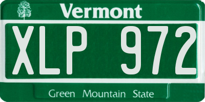 VT license plate XLP972