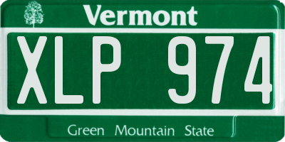 VT license plate XLP974