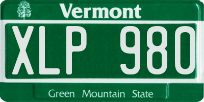 VT license plate XLP980