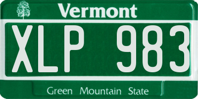VT license plate XLP983
