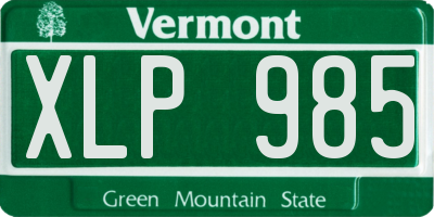 VT license plate XLP985