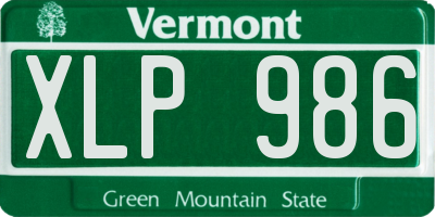 VT license plate XLP986