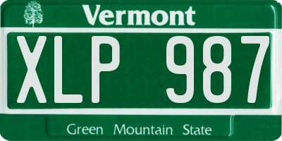 VT license plate XLP987