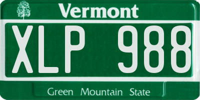 VT license plate XLP988