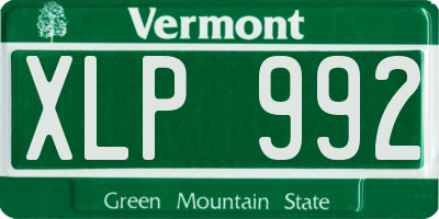 VT license plate XLP992