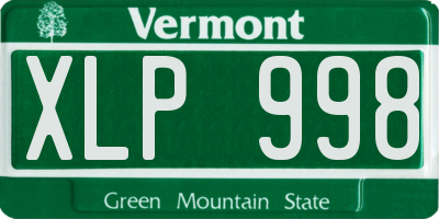 VT license plate XLP998