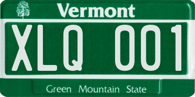 VT license plate XLQ001