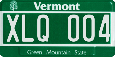 VT license plate XLQ004