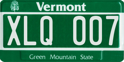 VT license plate XLQ007