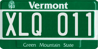 VT license plate XLQ011