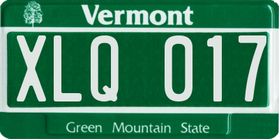 VT license plate XLQ017