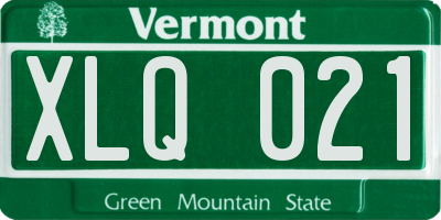VT license plate XLQ021
