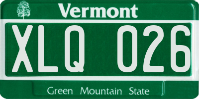 VT license plate XLQ026