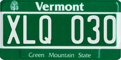VT license plate XLQ030