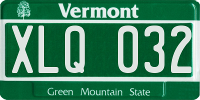 VT license plate XLQ032