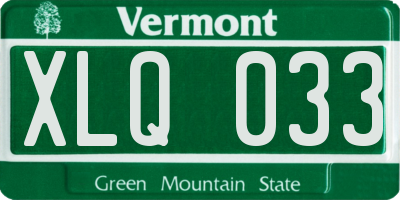 VT license plate XLQ033