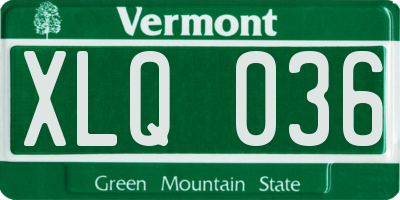 VT license plate XLQ036
