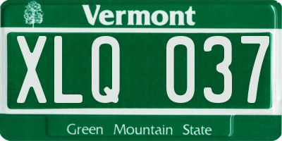 VT license plate XLQ037
