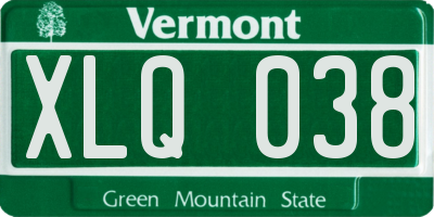 VT license plate XLQ038