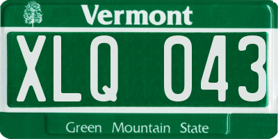 VT license plate XLQ043
