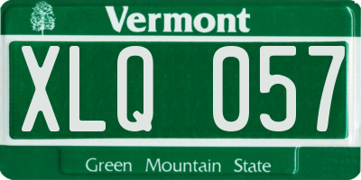 VT license plate XLQ057