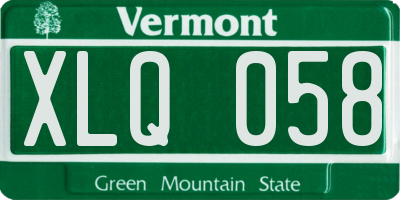 VT license plate XLQ058