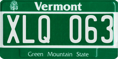 VT license plate XLQ063