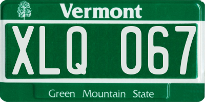 VT license plate XLQ067