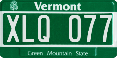 VT license plate XLQ077