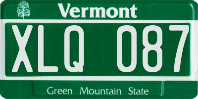 VT license plate XLQ087