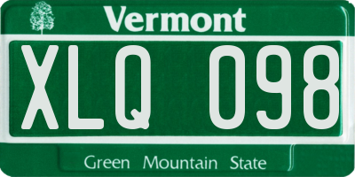 VT license plate XLQ098