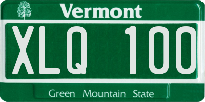 VT license plate XLQ100