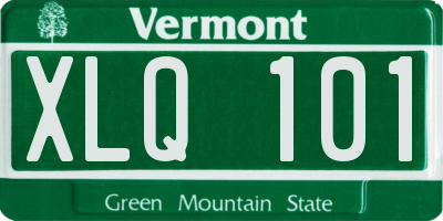 VT license plate XLQ101