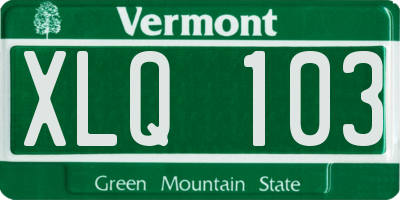 VT license plate XLQ103