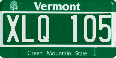 VT license plate XLQ105