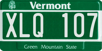 VT license plate XLQ107
