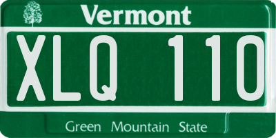 VT license plate XLQ110