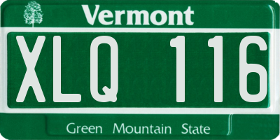 VT license plate XLQ116