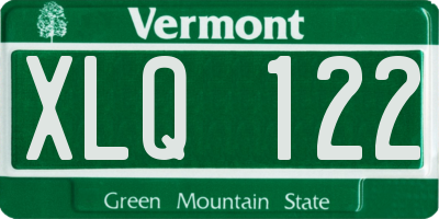 VT license plate XLQ122