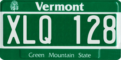 VT license plate XLQ128