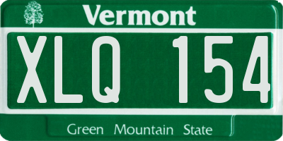 VT license plate XLQ154