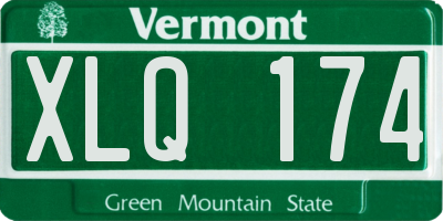 VT license plate XLQ174