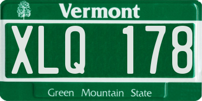 VT license plate XLQ178