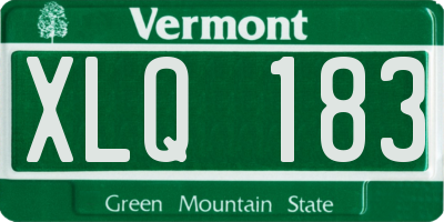 VT license plate XLQ183
