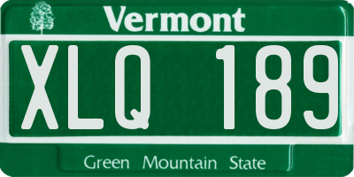 VT license plate XLQ189