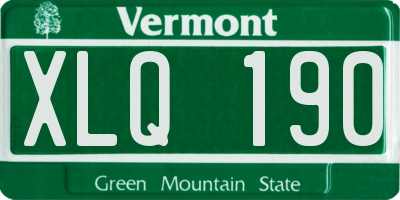 VT license plate XLQ190