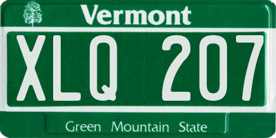 VT license plate XLQ207